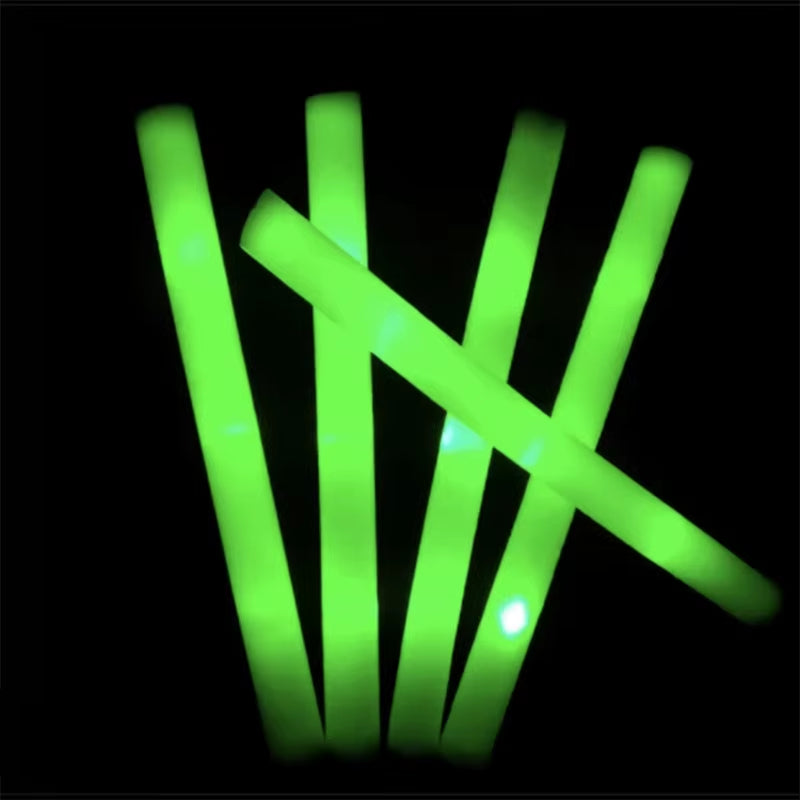 12/30/60Pcs LED Glow Sticks Bulk Colorful RGB Glow Foam Stick Cheer Tube Dark Light for Xmas Birthday Wedding Party Supplies
