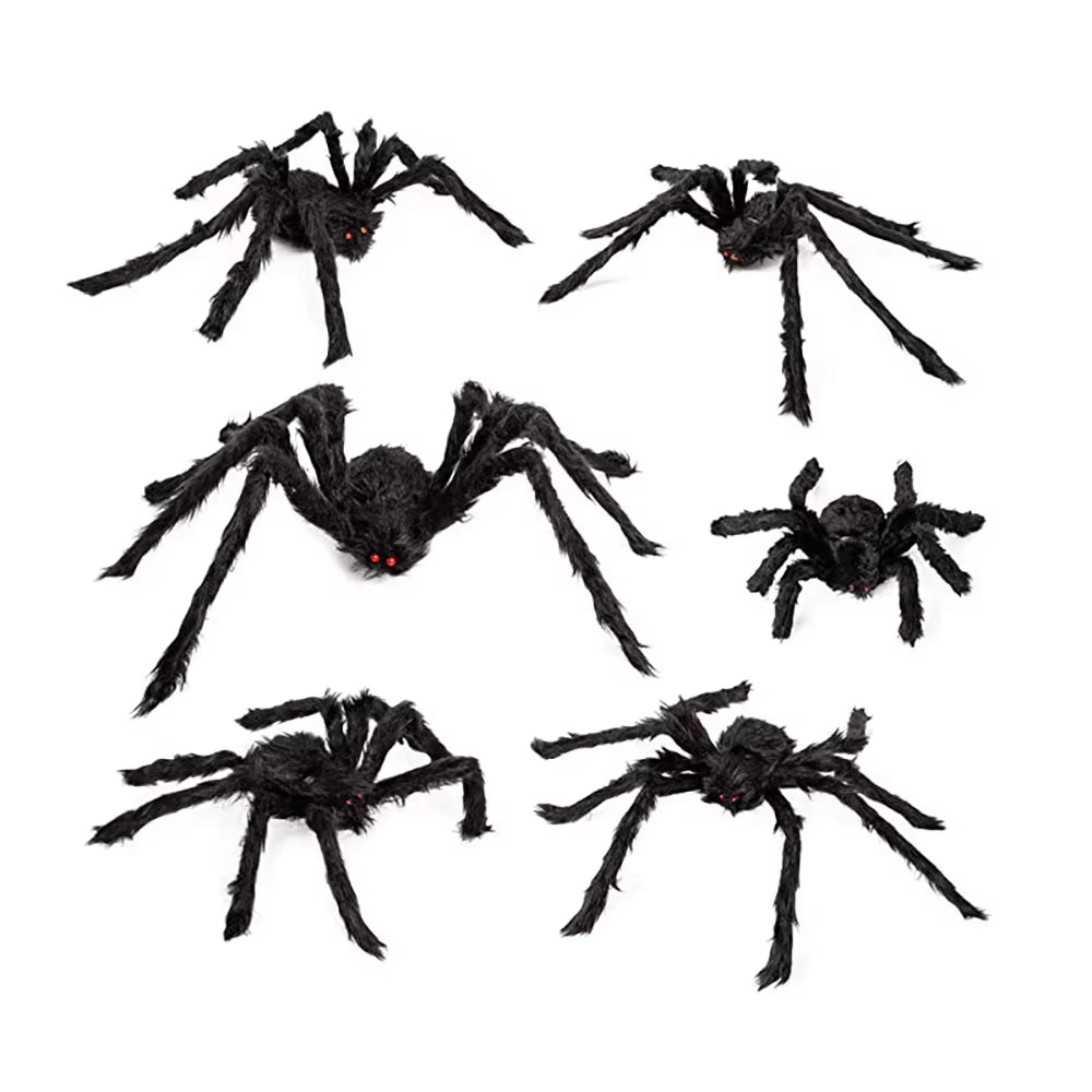 Halloween Large Black Spider,Fake Giant Black Plush Spider,Outdoor Spider Props,Haunted House Garden Yard Scary Decorations