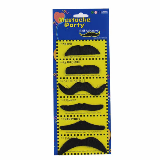 6/12Pcs Self Adhesive Fake Beard Mustaches Mexican Fiesta Party Supplies Halloween Christmas Costume Fake Mustaches Sticker