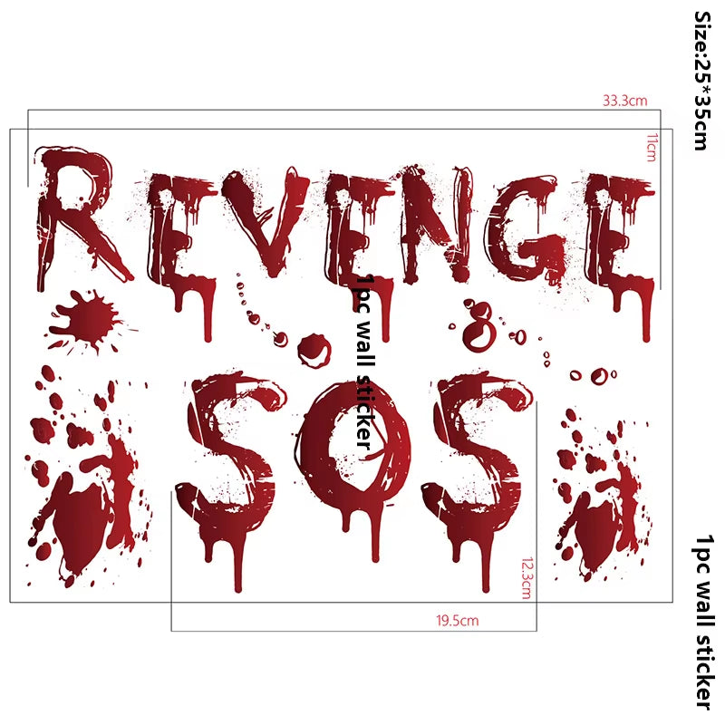 Halloween Decors Halloween Bloody Footprints Window Sticker Hallowmas Horror Handprint Bloodstain Zombie Restroom Decals Decors