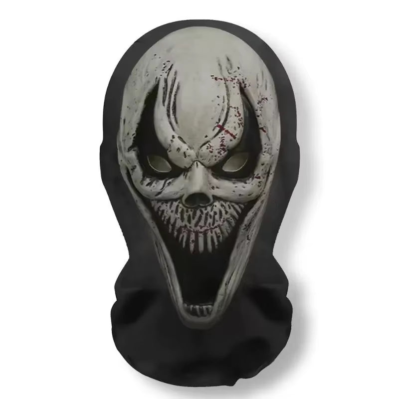 Halloween Ghost Face 3D Printed Mask Stretch Mesh Full Face Mask Skull Role Play Headdress Halloween Cosplay Horror Balaclava
