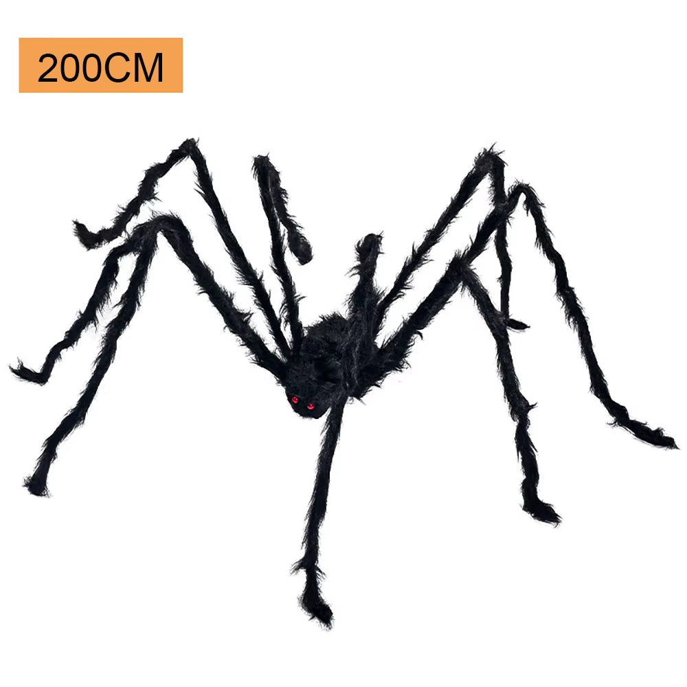 Halloween Large Black Spider,Fake Giant Black Plush Spider,Outdoor Spider Props,Haunted House Garden Yard Scary Decorations