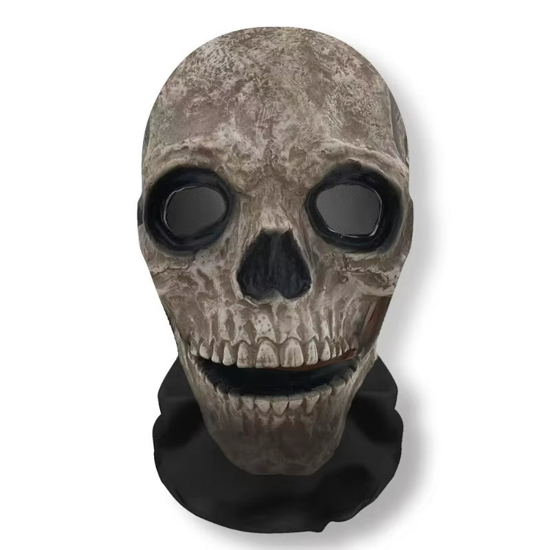 Halloween Ghost Face 3D Printed Mask Stretch Mesh Full Face Mask Skull Role Play Headdress Halloween Cosplay Horror Balaclava
