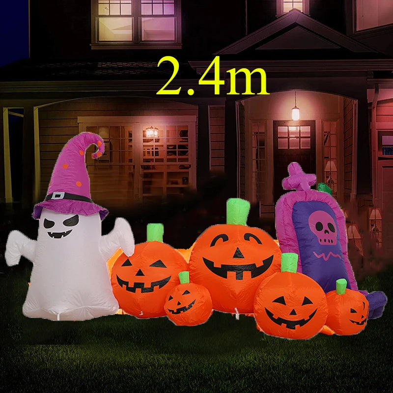 Halloween Inflatable Decoration Courtyard Prop Built-In LED Lights Inflatable Model Outdoor Ornament Party New Year Garden Decor