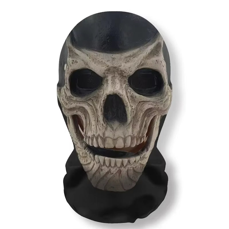Halloween Ghost Face 3D Printed Mask Stretch Mesh Full Face Mask Skull Role Play Headdress Halloween Cosplay Horror Balaclava