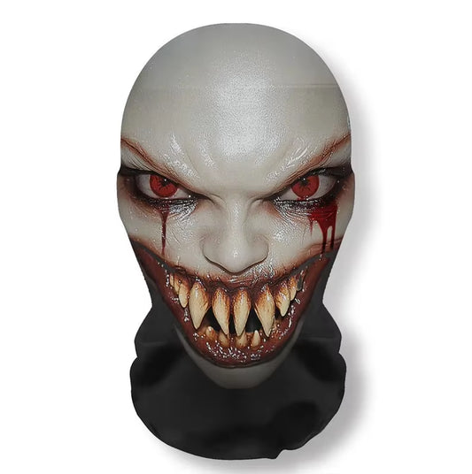 Halloween Ghost Face 3D Printed Mask Stretch Mesh Full Face Mask Skull Role Play Headdress Halloween Cosplay Horror Balaclava