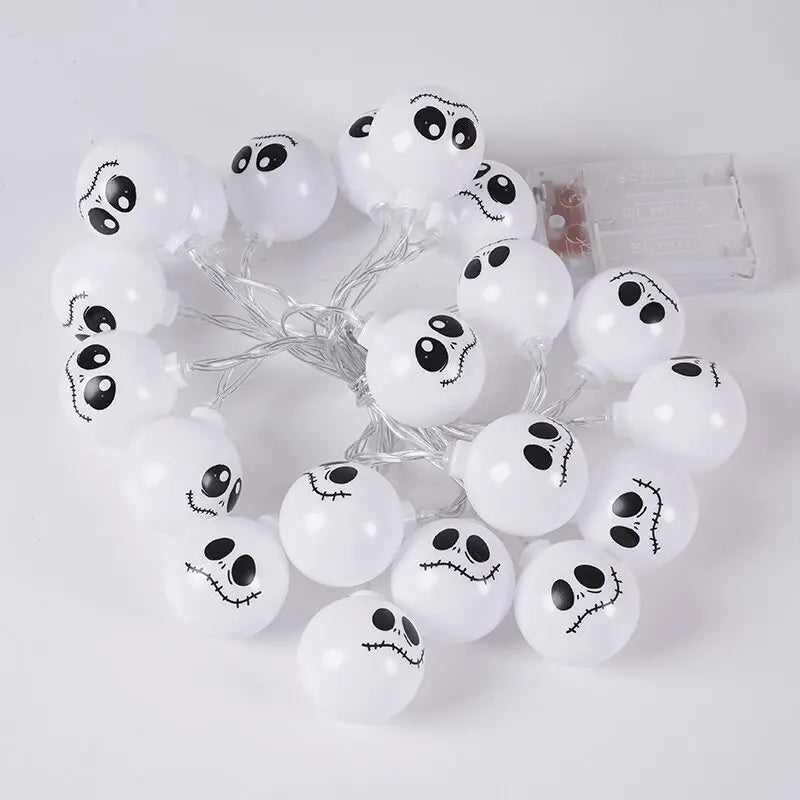 6M 40 LEDS Halloween Ghost String Lights LED Spooky Specter Fairy Lights Ghosts Battery Operated Party Indoor Decor 830