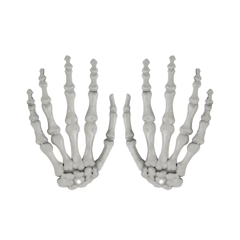 2Pcs Halloween Realistic Life Size Skeleton Hands Plastic Fake Human Hand Bone Zombie Party Terror Scary Props Halloween Decor