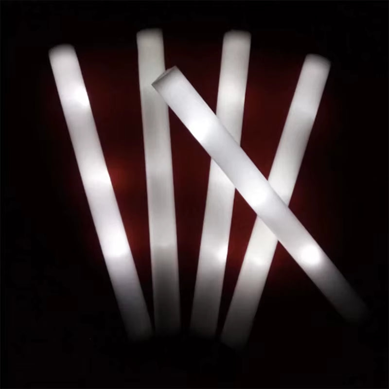 12/30/60Pcs LED Glow Sticks Bulk Colorful RGB Glow Foam Stick Cheer Tube Dark Light for Xmas Birthday Wedding Party Supplies
