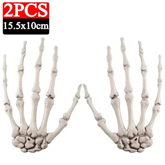 Realistic Size Skeleton Hand Halloween Scary Skull Decors Zombie Party Haunted House Halloween Terror Plastic Decoration Props