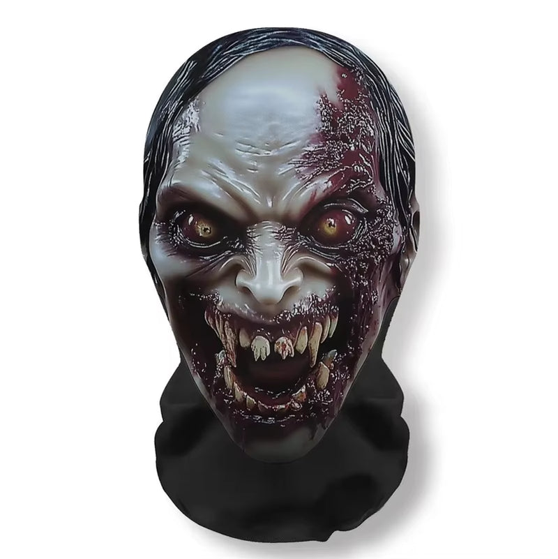 Halloween Ghost Face 3D Printed Mask Stretch Mesh Full Face Mask Skull Role Play Headdress Halloween Cosplay Horror Balaclava