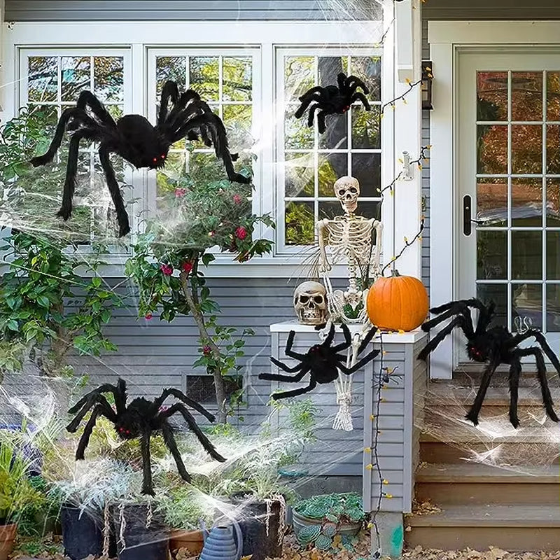 30Cm/50Cm/90Cm/150Cm/200Cm Extra Large Plush Black Spider Outdoor Home Bar Party Haunted House Horror Props Halloween Decoration