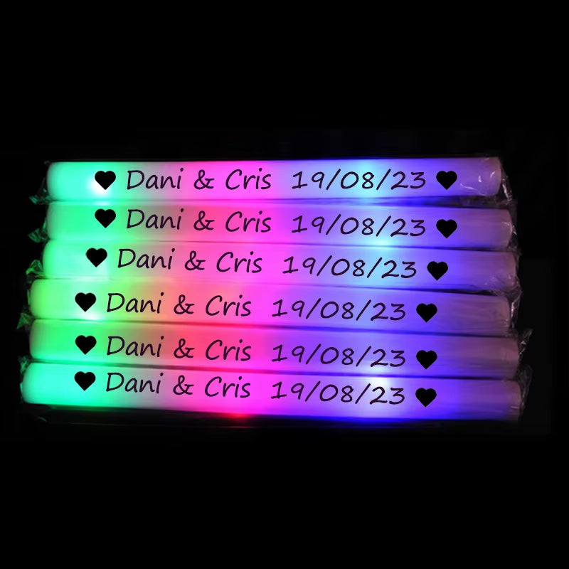12/30/60Pcs LED Glow Sticks Bulk Colorful RGB Glow Foam Stick Cheer Tube Dark Light for Xmas Birthday Wedding Party Supplies