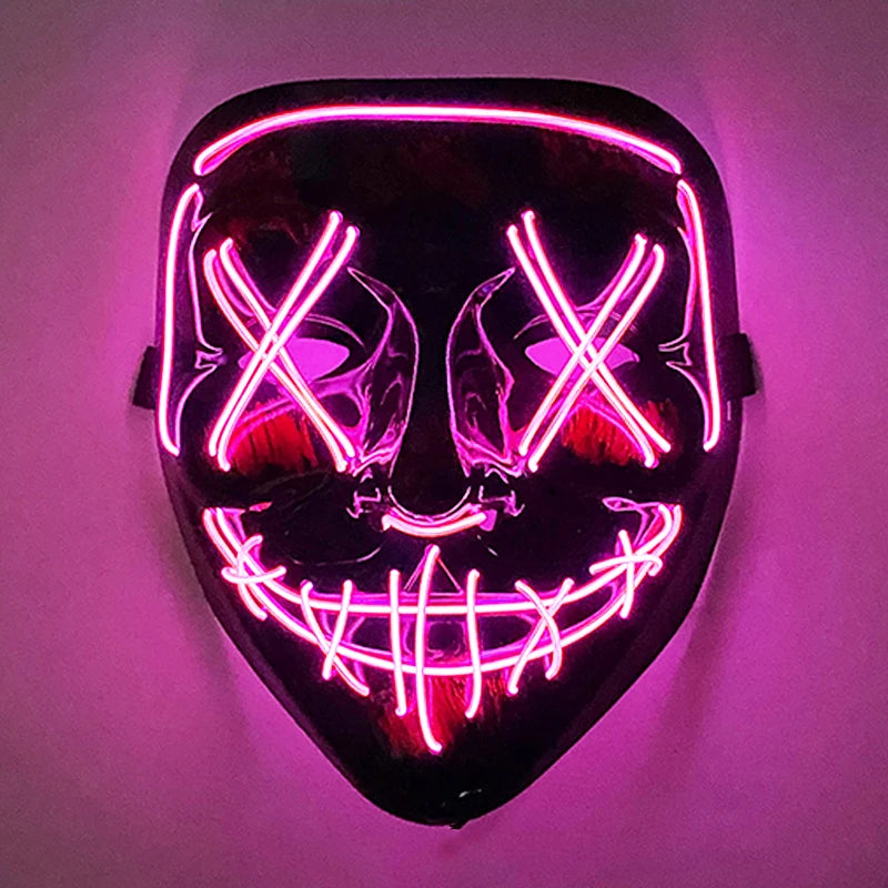 New Arrival LED Luminous Cosplay Anime Mask Neon Light up Fox Mask Halloween Party Mask Carnival Party Led Mask