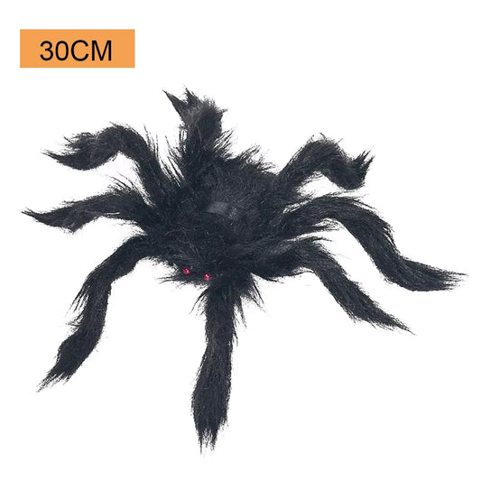 Halloween Large Black Spider,Fake Giant Black Plush Spider,Outdoor Spider Props,Haunted House Garden Yard Scary Decorations