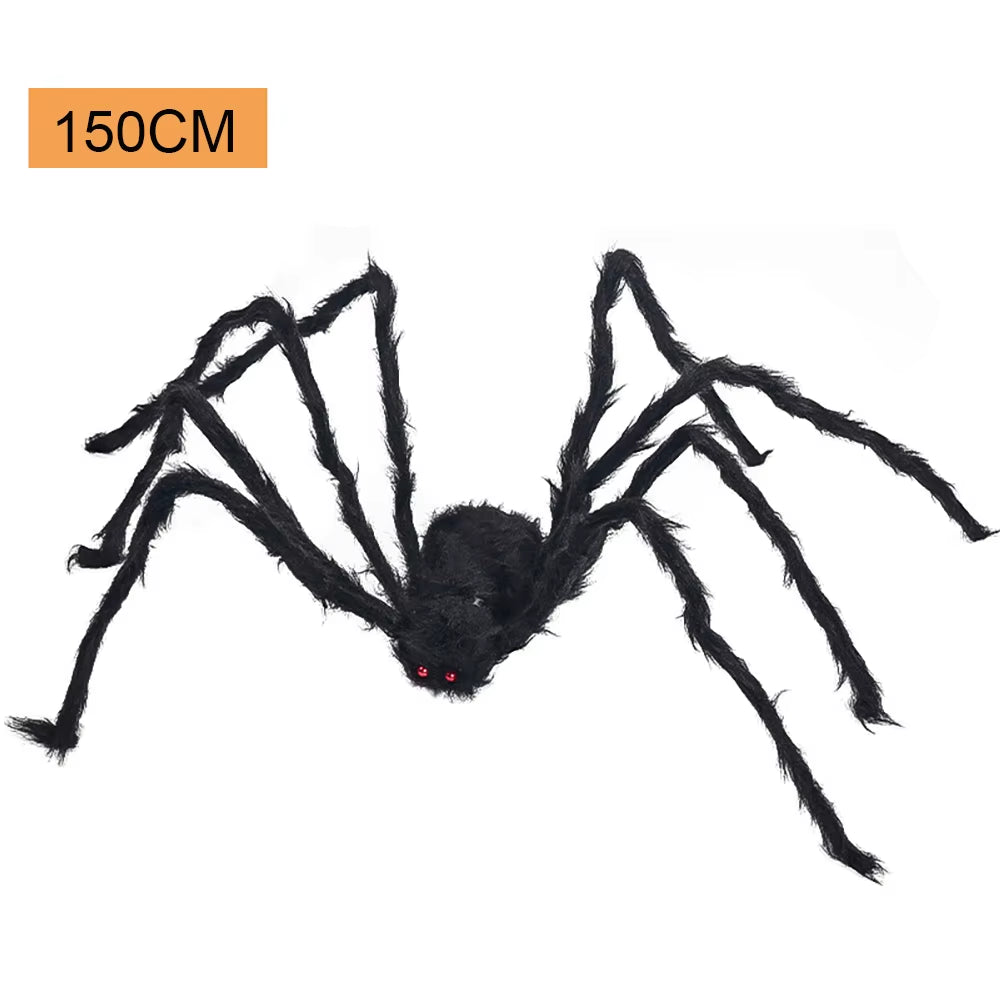 Halloween Large Black Spider,Fake Giant Black Plush Spider,Outdoor Spider Props,Haunted House Garden Yard Scary Decorations