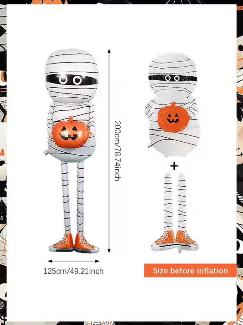 1Pc Huge Halloween Mummy Balloons Halloween Party Indoor Inflatable Giant Standing Ghost Halloween Foil Ballons Party Supplies