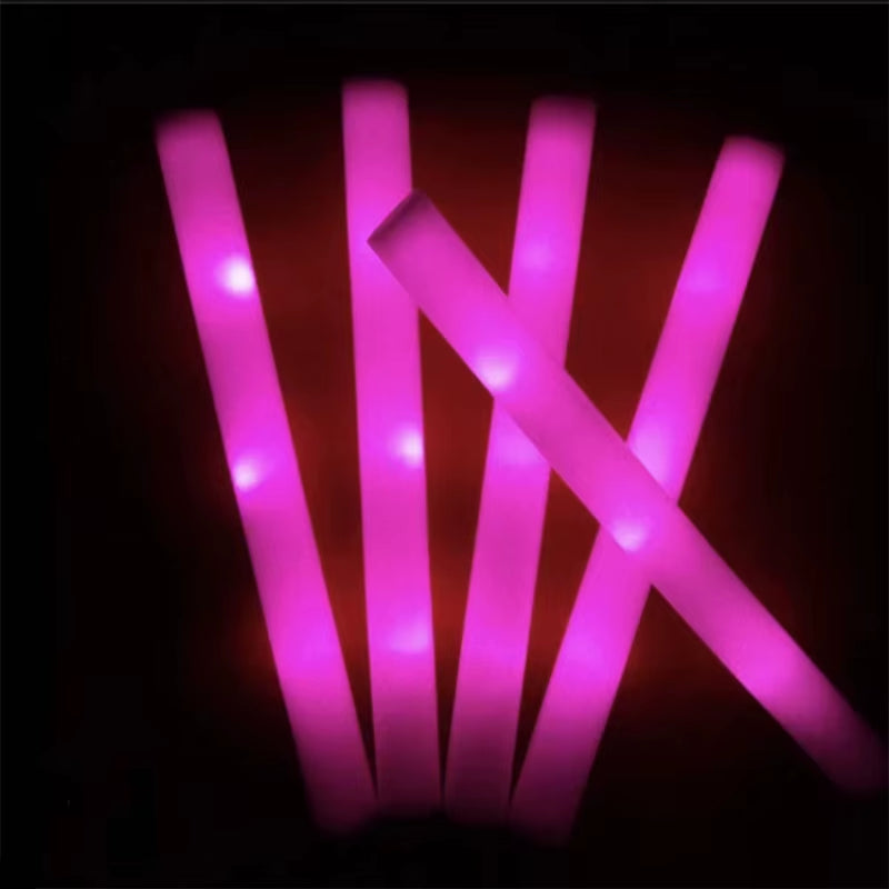 12/30/60Pcs LED Glow Sticks Bulk Colorful RGB Glow Foam Stick Cheer Tube Dark Light for Xmas Birthday Wedding Party Supplies