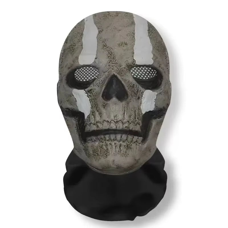 Halloween Ghost Face 3D Printed Mask Stretch Mesh Full Face Mask Skull Role Play Headdress Halloween Cosplay Horror Balaclava