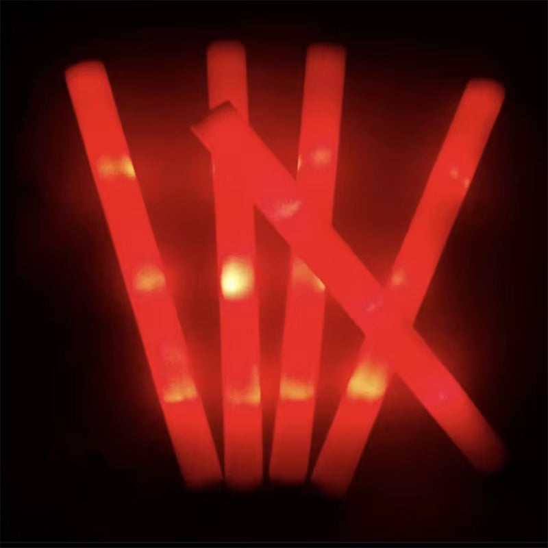 12/30/60Pcs LED Glow Sticks Bulk Colorful RGB Glow Foam Stick Cheer Tube Dark Light for Xmas Birthday Wedding Party Supplies