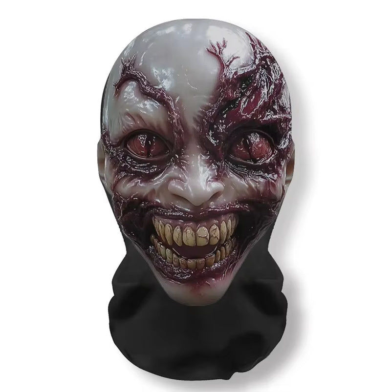 Halloween Ghost Face 3D Printed Mask Stretch Mesh Full Face Mask Skull Role Play Headdress Halloween Cosplay Horror Balaclava