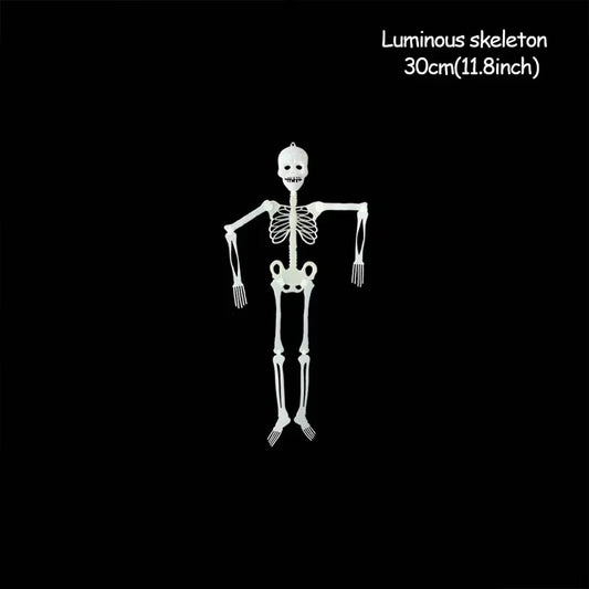 Scary Halloween Decoration Halloween Props Luminous Hanging Decoration Outdoor Party Horror Luminous Movable Skull Skeleton