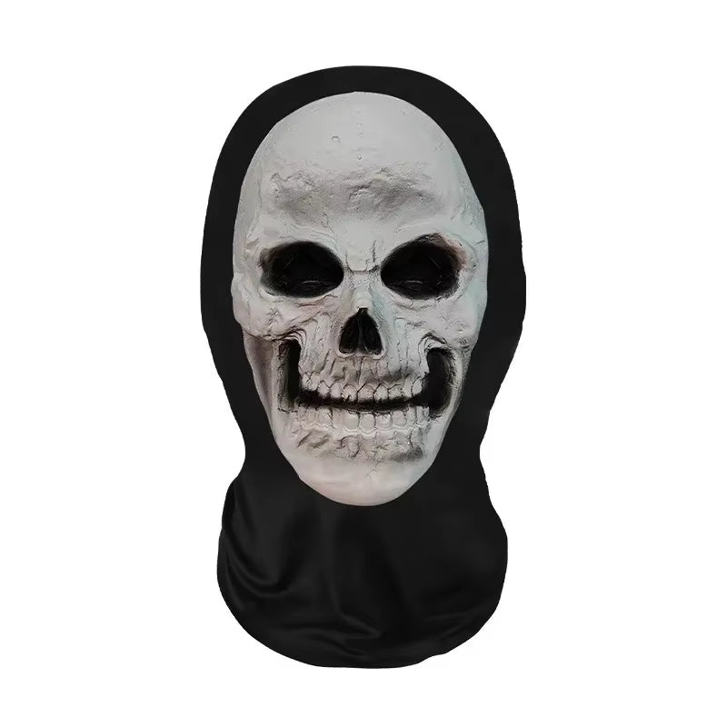 Halloween Ghost Face 3D Printed Mask Stretch Mesh Full Face Mask Skull Role Play Headdress Halloween Cosplay Horror Balaclava