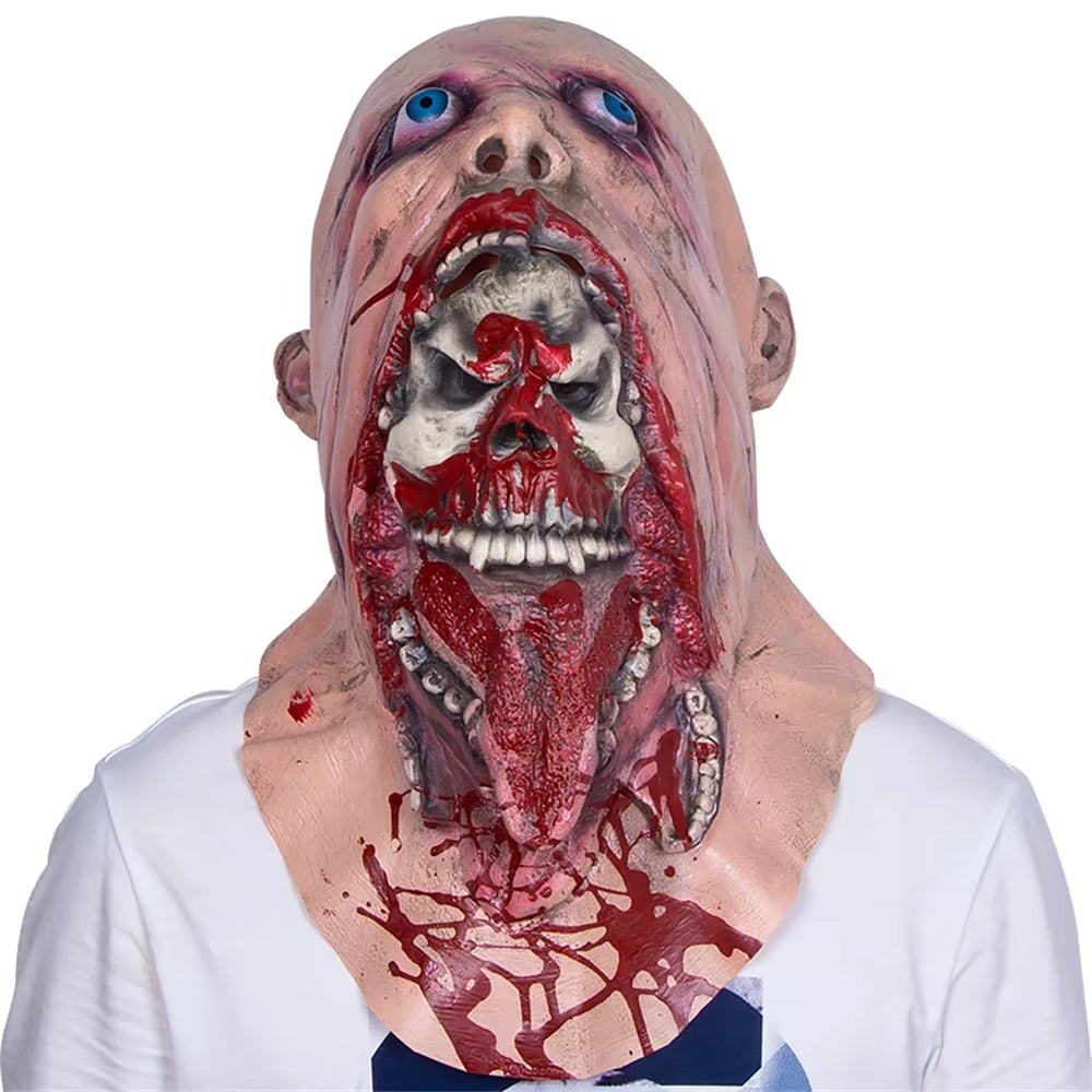 Halloween Faceless Man Mask Devil Full Face Latex Scary Headcover for Men Creepy Horror Carnival Cosplay Costumes for Adults
