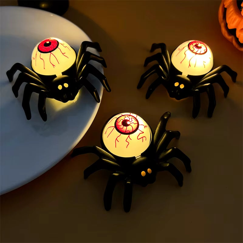 Halloween Decorations LED Candle Light Plastic Spider Skull Lamp for Home Bar Haunted House Halloween Party Decor Horror Props
