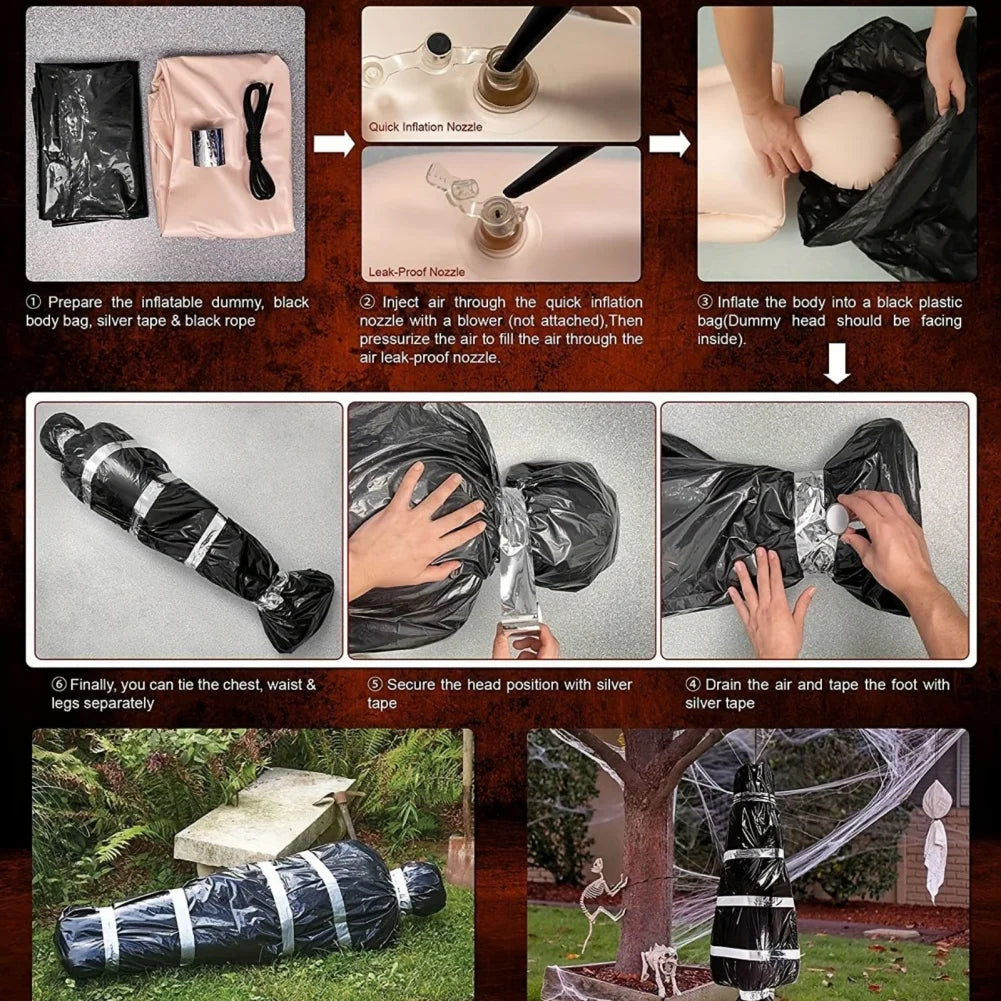 Halloween Dead Props Outdoor Scary Dead Victim Prop the Terror Creepy Haunted House Fake Corpse
