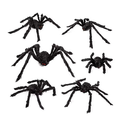 Halloween Large Black Spider,Fake Giant Black Plush Spider,Outdoor Spider Props,Haunted House Garden Yard Scary Decorations
