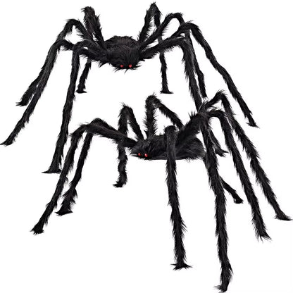 Halloween Large Black Spider,Fake Giant Black Plush Spider,Outdoor Spider Props,Haunted House Garden Yard Scary Decorations