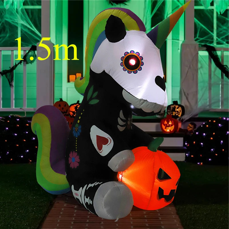 Halloween Inflatable Decoration Courtyard Prop Built-In LED Lights Inflatable Model Outdoor Ornament Party New Year Garden Decor