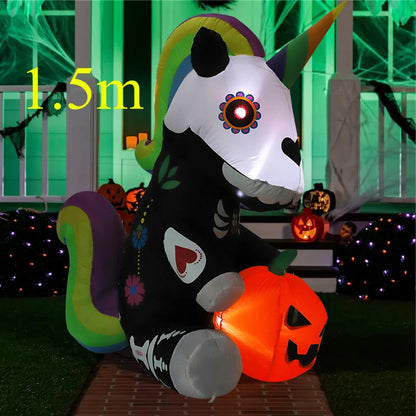 Halloween Inflatable Decoration Courtyard Prop Built-In LED Lights Inflatable Model Outdoor Ornament Party New Year Garden Decor