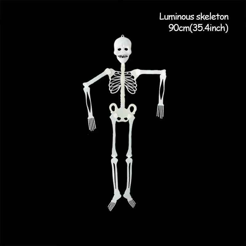 Scary Halloween Decoration Halloween Props Luminous Hanging Decoration Outdoor Party Horror Luminous Movable Skull Skeleton