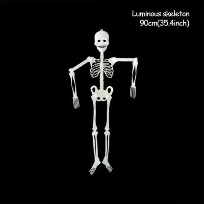 Scary Halloween Decoration Halloween Props Luminous Hanging Decoration Outdoor Party Horror Luminous Movable Skull Skeleton