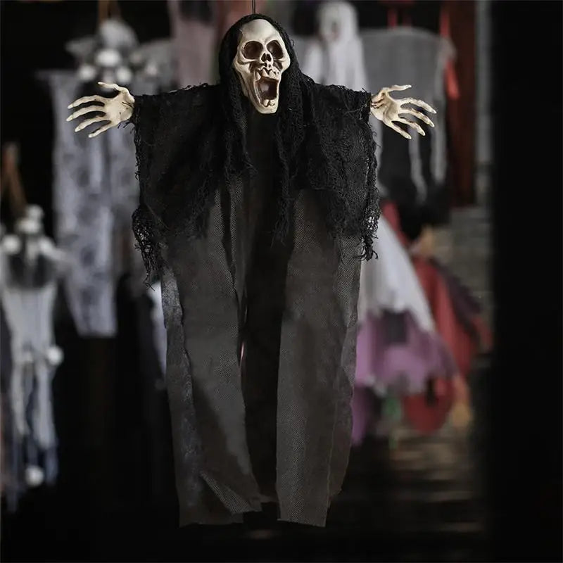 New Halloween Ghost Hanging Haunted House Bar Decoration Props Terrifying Funny Faces Skull Hanging Ghost Pendant for Halloween