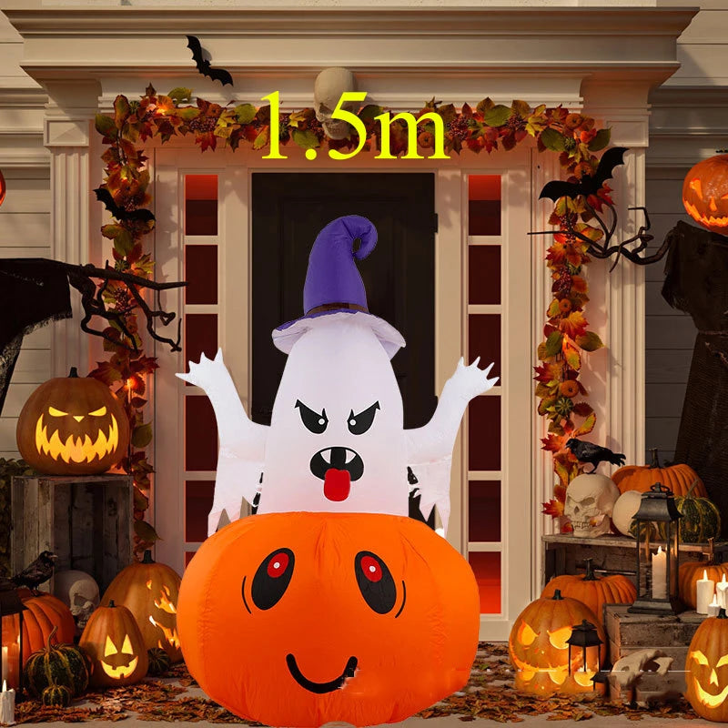 Halloween Inflatable Decoration Courtyard Prop Built-In LED Lights Inflatable Model Outdoor Ornament Party New Year Garden Decor