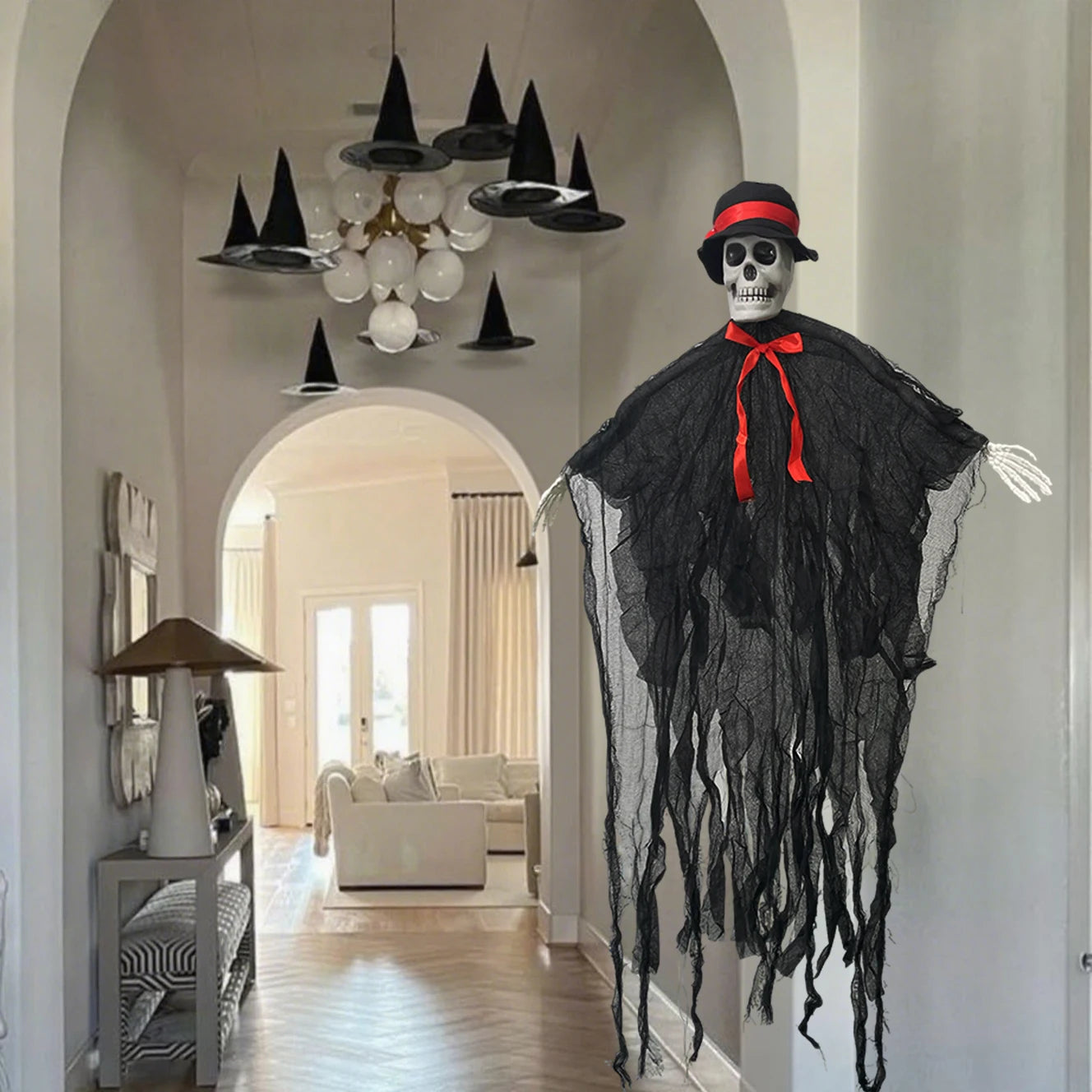 1PCS Halloween Skeleton Ghost Decoration Ghost with Halloween Decoration for Halloween Party Home Indoor Outdoor Use in Gardens