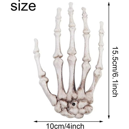 1-6Pair Halloween Skeleton Hand Scary Realistic Hand Bone Skull Decors Party Haunted House Halloween Terror Decoration Props