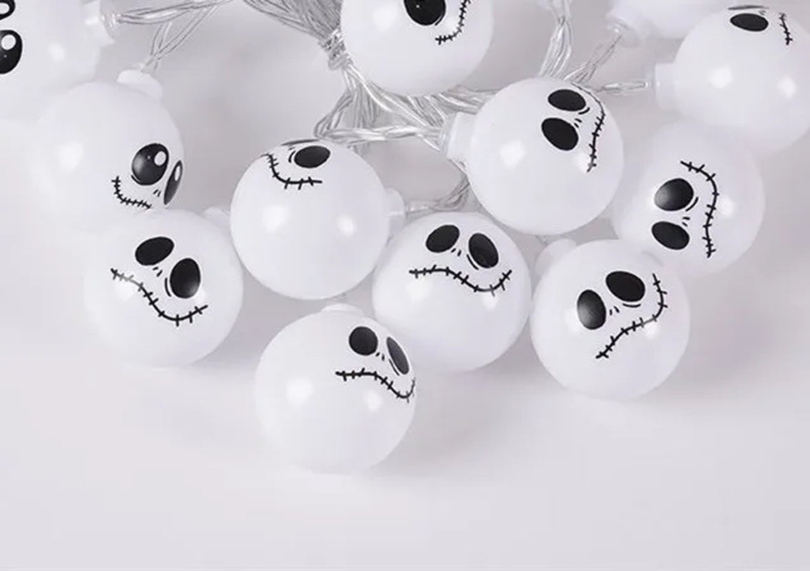 6M 40 LEDS Halloween Ghost String Lights LED Spooky Specter Fairy Lights Ghosts Battery Operated Party Indoor Decor 830