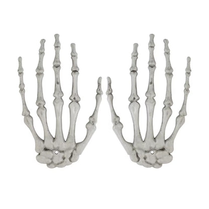 2Pcs Halloween Realistic Life Size Skeleton Hands Plastic Fake Human Hand Bone Zombie Party Terror Scary Props Halloween Decor