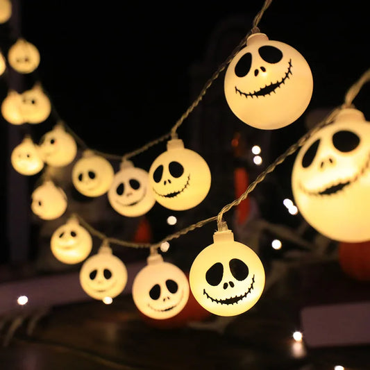 6M 40 LEDS Halloween Ghost String Lights LED Spooky Specter Fairy Lights Ghosts Battery Operated Party Indoor Decor 830