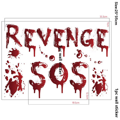Halloween Decors Halloween Bloody Footprints Window Sticker Hallowmas Horror Handprint Bloodstain Zombie Restroom Decals Decors