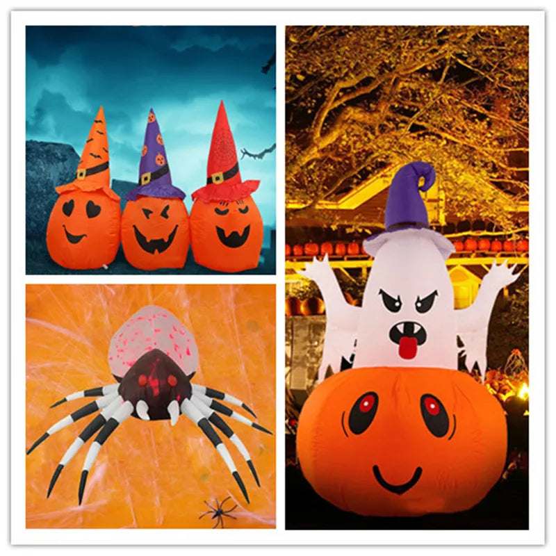 Halloween Inflatable Decoration Courtyard Prop Built-In LED Lights Inflatable Model Outdoor Ornament Party New Year Garden Decor