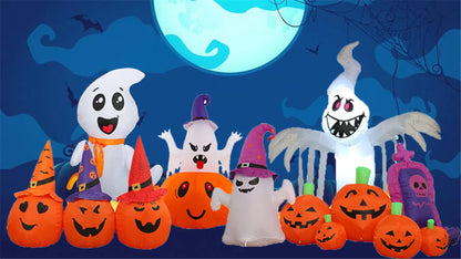 Halloween Inflatable Decoration Courtyard Prop Built-In LED Lights Inflatable Model Outdoor Ornament Party New Year Garden Decor