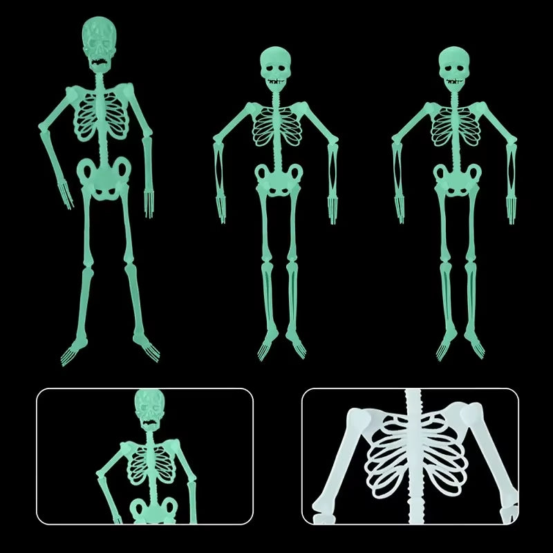Scary Halloween Decoration Halloween Props Luminous Hanging Decoration Outdoor Party Horror Luminous Movable Skull Skeleton