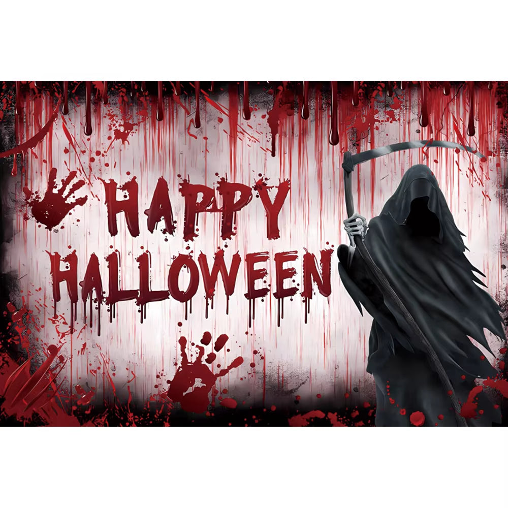 Happy Halloween Photography Backdrop Horror Ghost Trick or Treat Scary Bloody Handprint Kids Portrait Photographic Backgrounds