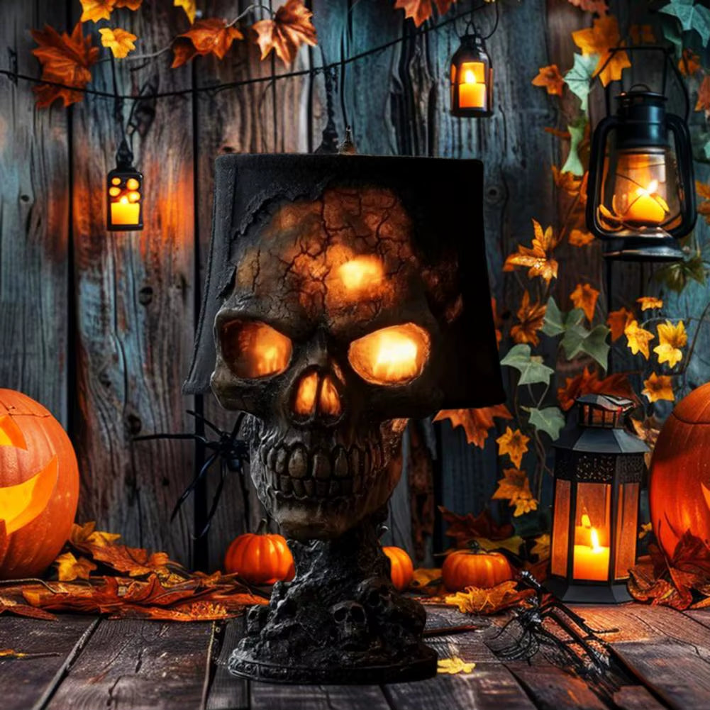 Desk Lamp Halloween Skull Lamp Skull Desk Lamp with Spooky Led Light for Halloween Party Mantel Decoration Unique Room Accent