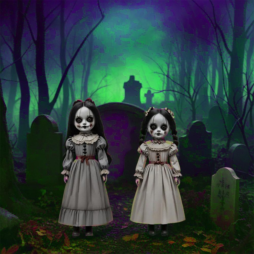 Halloween Ghost Doll Ground Decoration with Voice Control - Large Plug-In Swinging Horror Prop